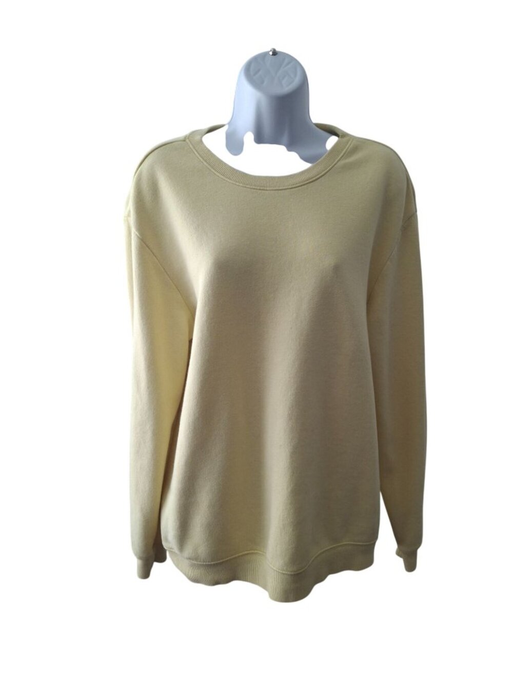 H&M  Crewneck Sweatshirt M Yellow Minimalist Quiet Luxury Oversized Cozy